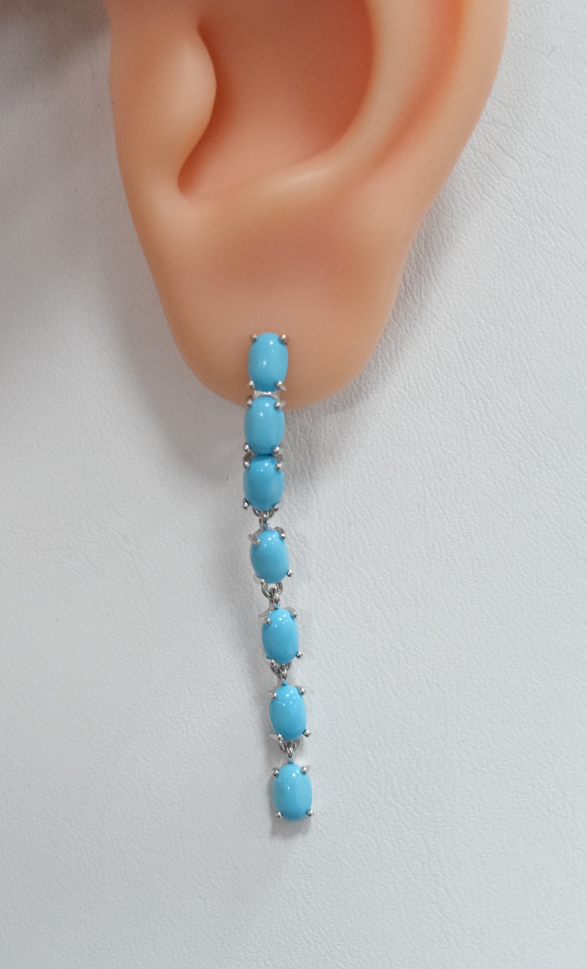 Серебряные серьги с бирюзой
